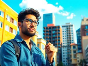 Persoană începătoare în imobiliare, contemplând oportunități.