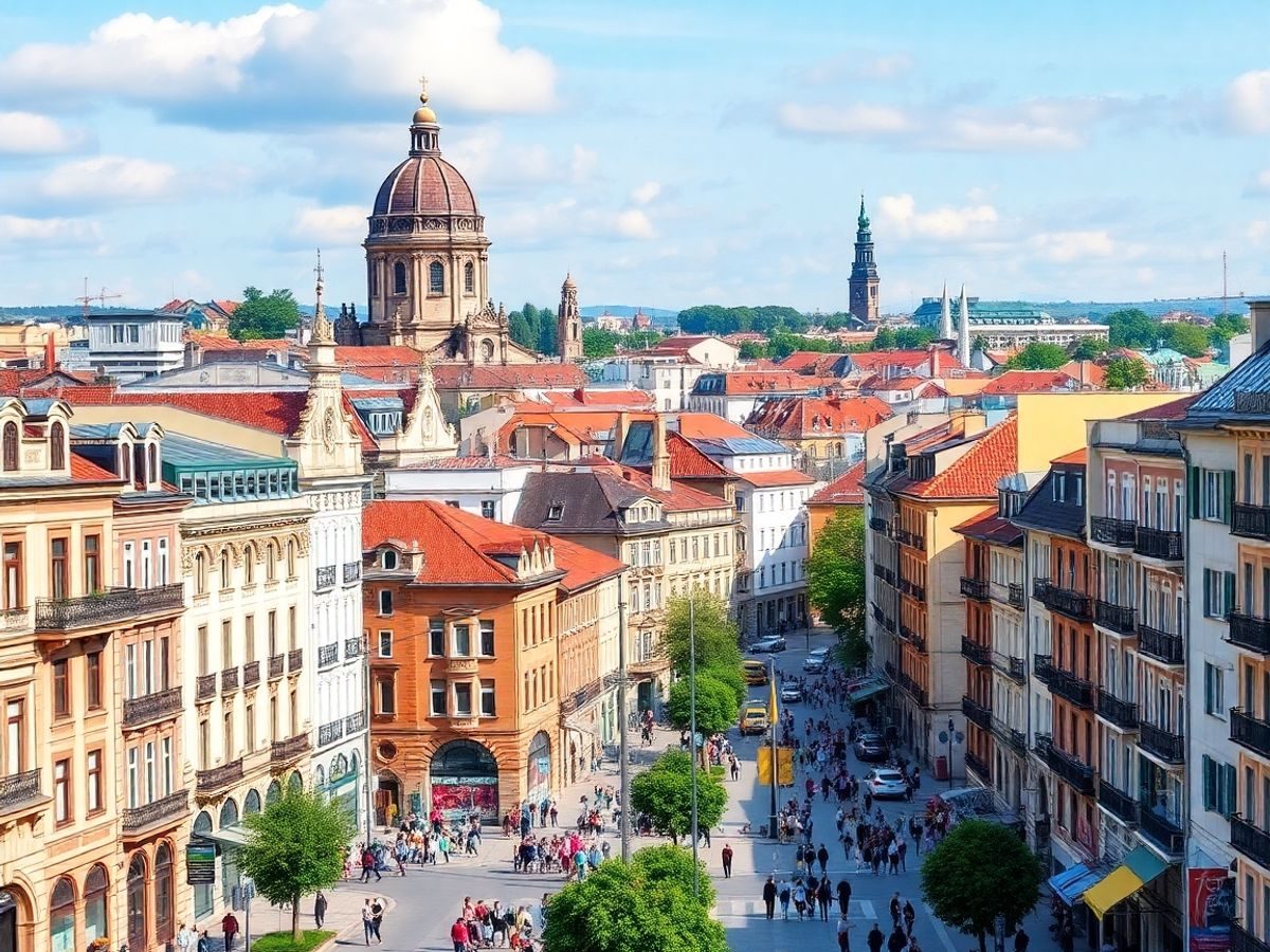 Peisaj urban din marile orașe ale României.