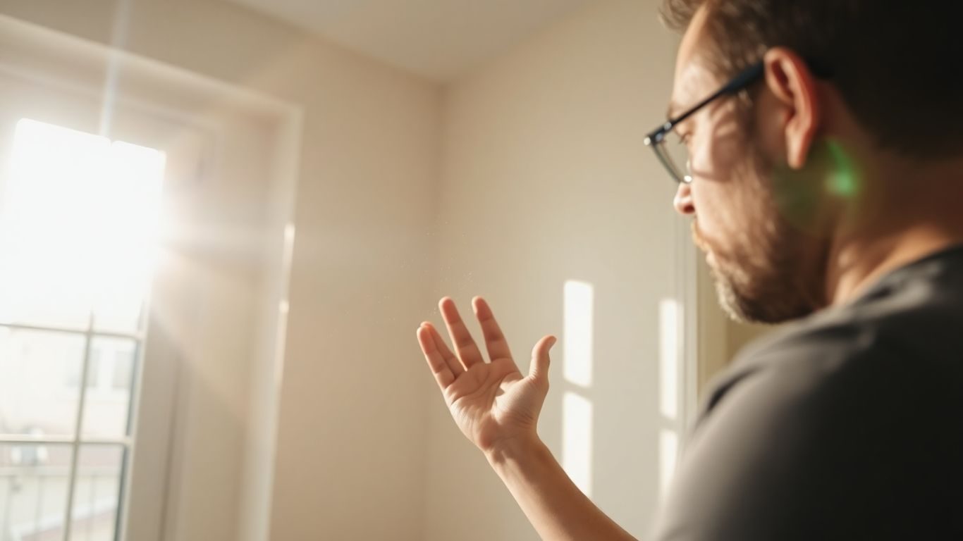 Persoană verificând atent un apartament pentru închiriere.